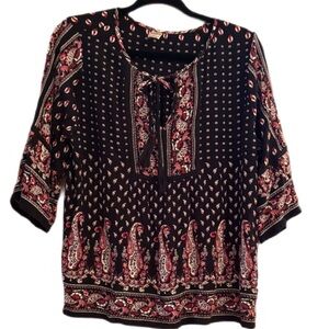 Bila Casual Boho Style Hi-Lo Top – M